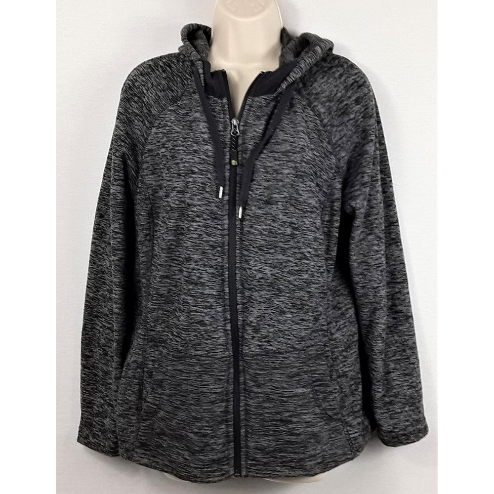 Green Tea Womens L Sweatshirt Hoodie Gray Burnout